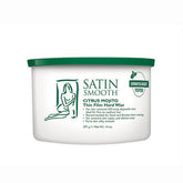 Front view of a 14 ounce can of Satin Smooth Citrus Mojito Thin Film Hard Wax with its deep green lid on